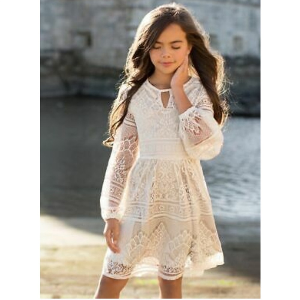 Joyfolie Mia Joy Harmony Dress in Cream Lace Girls Size 10